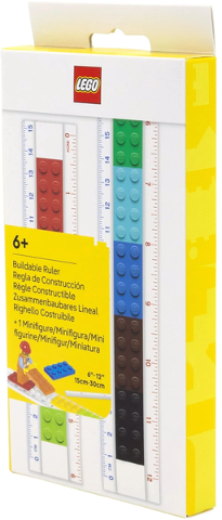LEGO 53709-99 Ruler, Buildable Ruler - Multicolor Plates with Blue Baseplates with Construction Worker Minifigure