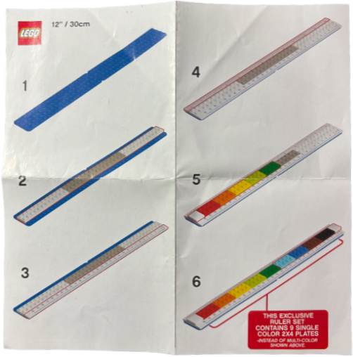 LEGO 52398-99 Ruler, Buildable Ruler - Black Plates with Blue Baseplates