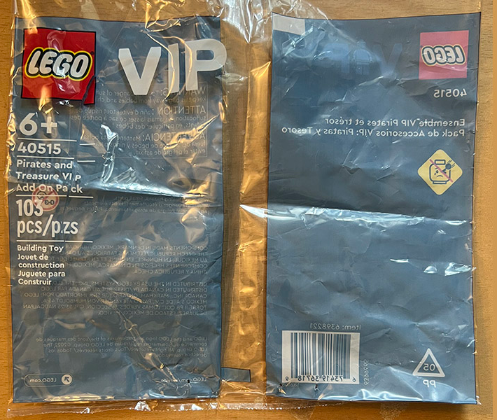LEGO 40515 Pirates and Treasure VIP Add On Pack polybag