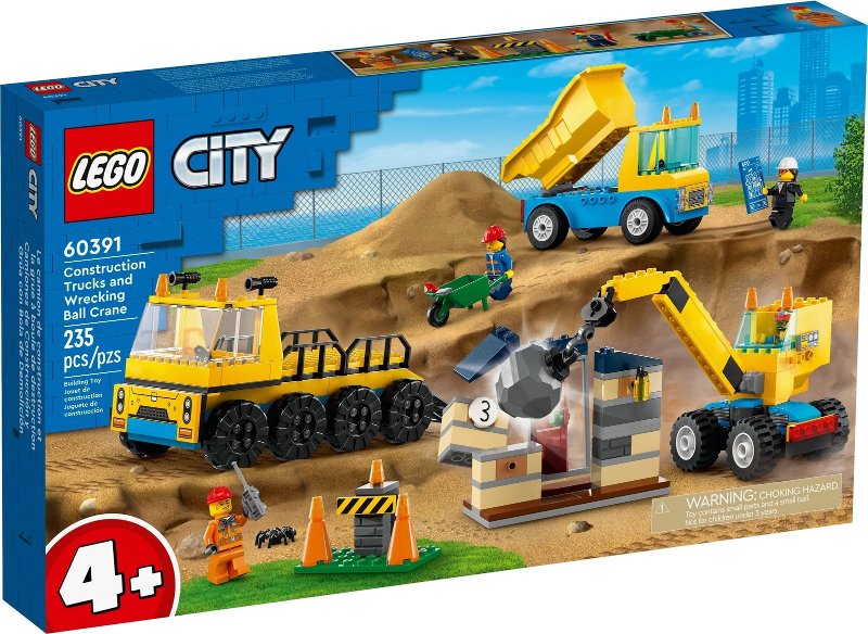 LEGO 60391 Construction Trucks and Wrecking Ball Crane