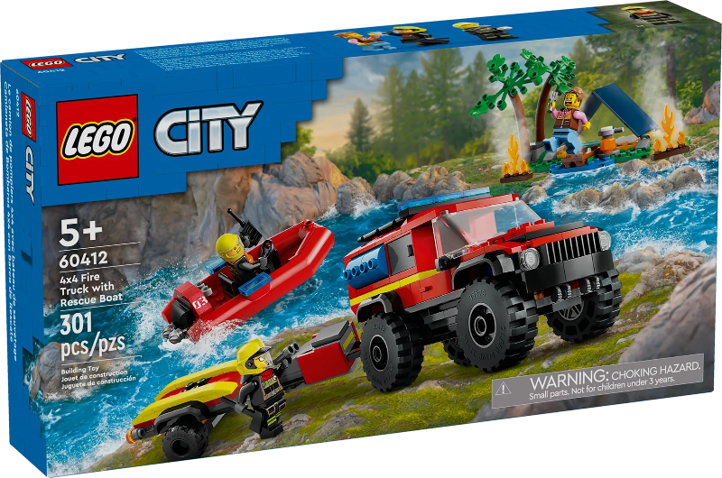 LEGO 60412 4x4 Fire Truck with Rescue Boat
