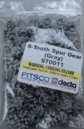 LEGO 970011 Gray 8-Tooth Spur Gear (Pack of 100)