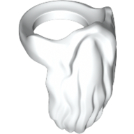 Minifig Neckwear Beard, Rounded End [Gandalf] in White