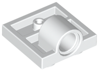 Plate Special 2 x 2 with 1 Pin Hole [Complete Underside Rib] in White