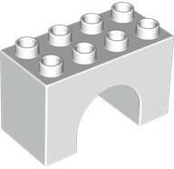 Duplo Brick 2 x 4 x 2 Arch in White