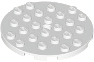 Plate Round 6 x 6 with Hole in White