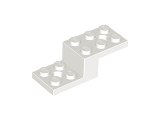 Bracket 5 x 2 x 1 1/3 with Holes, Pin Bottom in White