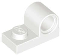 Plate Special 1 x 2 with Pin Hole on Top in White