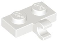 Plate Special 1 x 2 with Clip Horizontal on Side in White