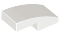 Brick Curved 2 x 1 No Studs [1/2 Bow] in White