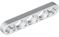 Technic Beam 1 x 5 Thin with Axle Holes on Ends in White