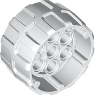 Wheel Hard Plastic, Treaded with 7 Pin Holes, Inner Ring (37mm D. x 22mm) in White