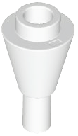 Cone 1 x 1 Inverted with Bar at Bottom (Ice Cream Cone) in White