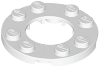 Plate Round 4 x 4 with 2 x 2 Round Opening in White