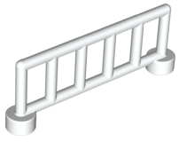 Duplo Fence Railing 1 x 6, with 6 Posts in White