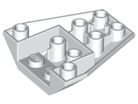 Brick Wedged, Sloped Inverted 4 x 4 Triple [4 Connections between Front Studs] in White