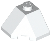 Brick Wedged, Sloped 45° 2 x 2 Corner in White