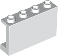 Panel 1 x 4 x 2 with Side Supports - Hollow Studs in White