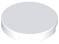 Tile Round 2 x 2 with Bottom Stud Holder in White