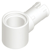 Technic Pin Connector Hub with 1 Pin with Friction Ridges Lengthwise in White