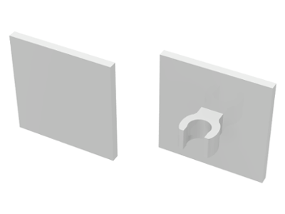 Road Sign Clip-on 2 x 2 Square [Thick Open O Clip] in White