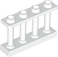 Fence Spindled 1 x 4 x 2 [4 Top Studs] in White