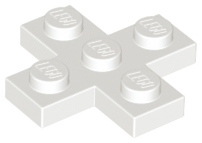 Plate 3 x 3 Cross in White