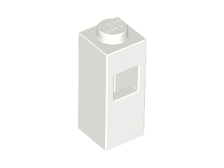 Brick Special 1 x 1 x 2 with Extra Tube Side [Piece of Resistance] in White