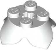 Plant, Leaves, Round 2 x 2 x 2/3 with + Axle Hole and 4 Leaf Extensions in White