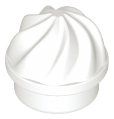 Plate Round 1 x 1 Swirled Top in White