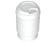 Equipment Cup with Take Out Lid Without Drinking Hole [Plain] in White