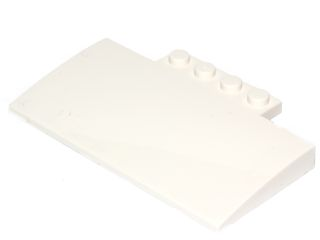 Brick Curved 5 x 8 x 2/3, 4 Studs on Top in White