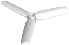 Propeller 3 Blade 9 Diameter with Pin Hole, Recessed Center in White