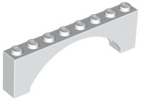Brick Arch 1 x 8 x 2 Raised in White