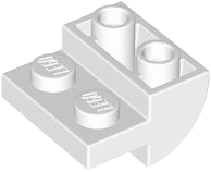 Brick Curved Inverted 2 x 2 with 1 x 2 Cutouts in White