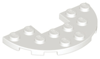 Plate Round Half 3 x 6 with 1 x 2 Cutout in White