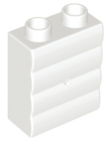 Duplo Brick 1 x 2 x 2 Log Effect in White