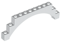 Brick Arch 1 x 12 x 3 Raised Arch with 5 Cross Supports in White