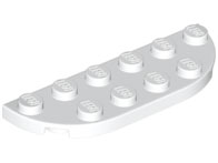 Plate Round Corners 2 x 6 Double in White