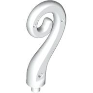 Animal Body Part / Plant, Tail / Vine Curled with Bar in White