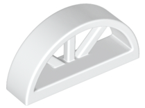 Window 1 x 4 x 1 2/3 with Spoked Rounded Top in White
