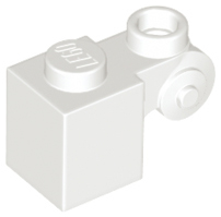 Brick Special 1 x 1 with Scroll with Open Stud in White