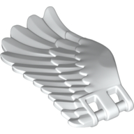 Creature Body Part, Wing 4 x 7 Left with Feathers and Handles for Clips in White