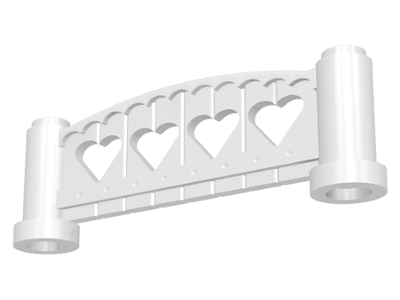 Fabuland Fence 1 x 6 x 2 Rounded in White
