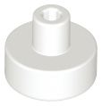 Tile Special Round 1 x 1 with Hollow Bar in White