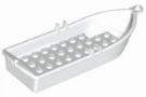 Boat / Rowing Boat 14 x 5 x 2 with Oarlocks [No Hollow Inside Studs] in White
