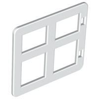 Duplo Door / Window with Four Panes Square Corners in White