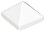 Brick Sloped 45° 1 x 1 x 2/3 Quadruple Convex [Pyramid] in White