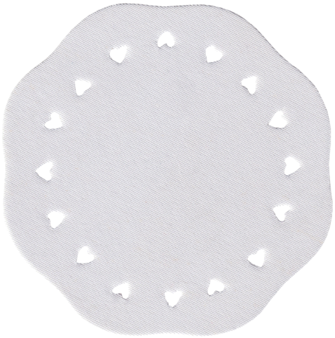 Duplo Tablecloth with Hearts Cutouts in White