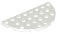 Plate Round Half 4 x 8 in White
